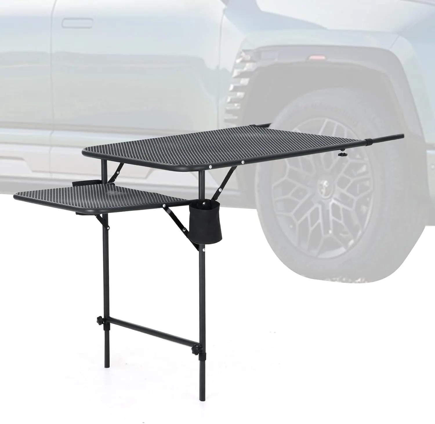 Camping Table, Grill Table, Tailgate Table, Camping Table for Vans and SUV, Car Table, Outdoor Table, Height & Width Adjustable, Fit Universal Tires, Adjustable Width&Height for Camping