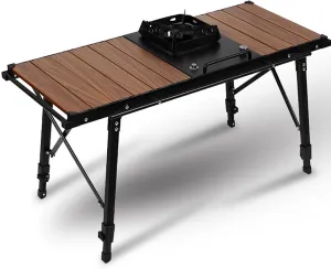 Camping Table Lightweight Foldable, Aluminum Roll-up Table with Easy Carrying Bag, for Beach,Backyard, BBQ, Party, Picnic