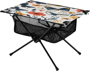 Camping Table Lightweight Portable Folding Table with Mesh Storage Net Butterfly Colour Flower Ideal for Camping Hiking Beach Picnic Travel Backyard
