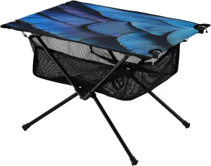 Camping Table Lightweight Portable Folding Table with Mesh Storage Net Butterfly Wings Blue Ideal for Camping Hiking Beach Picnic Travel Backyard