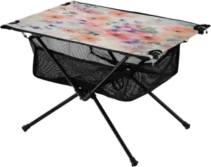 Camping Table Lightweight Portable Folding Table with Mesh Storage Net Flower Colour Ideal for Camping Hiking Beach Picnic Travel Backyard