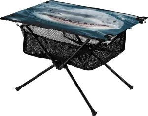 Camping Table Lightweight Portable Folding Table with Mesh Storage Net Shark Ideal for Camping Hiking Beach Picnic Travel Backyard
