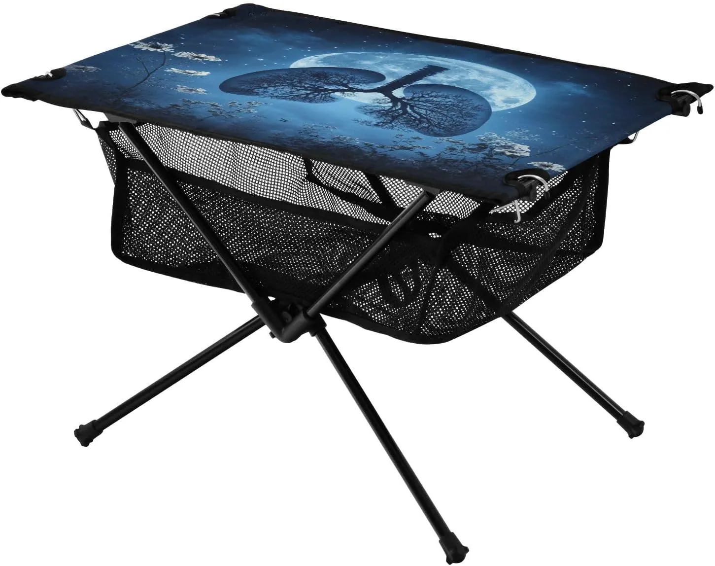Camping Table Lightweight Portable Folding Table with Mesh Storage Net Starry Sky Galaxy Lung Ideal for Camping Hiking Beach Picnic Travel Backyard