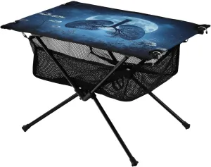 Camping Table Lightweight Portable Folding Table with Mesh Storage Net Starry Sky Galaxy Lung Ideal for Camping Hiking Beach Picnic Travel Backyard