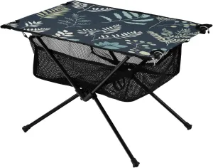 Camping Table Lightweight Portable Folding Table with Mesh Storage Net Tropical Plants Ideal for Camping Hiking Beach Picnic Travel Backyard