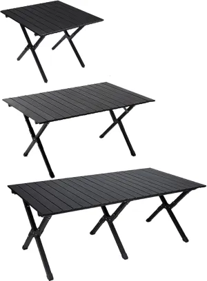 Camping Table Portable Folding Table with Roll Up Tabletop Outdoor Dining Table for Travel Party BBQ Hiking
