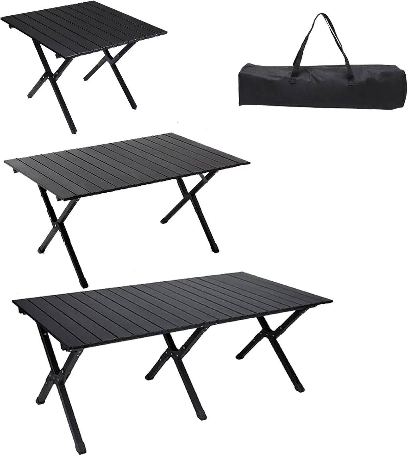 Camping Table Portable Folding Table with Roll Up Tabletop Outdoor Dining Table for Travel Party BBQ Hiking