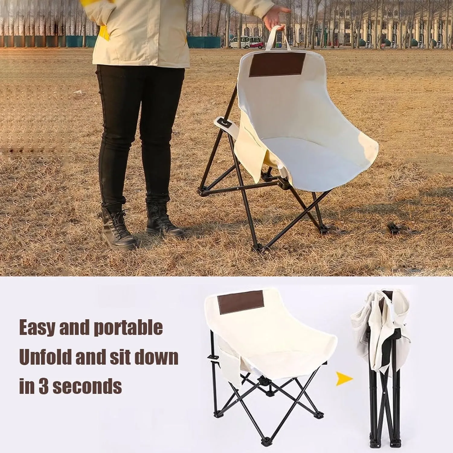 Camping Table with air Set, Foldable Portable Carbon Steel Roll-up Table Lightweight Folding Directors air Lawn air for BBQ Picnic Garden Parties