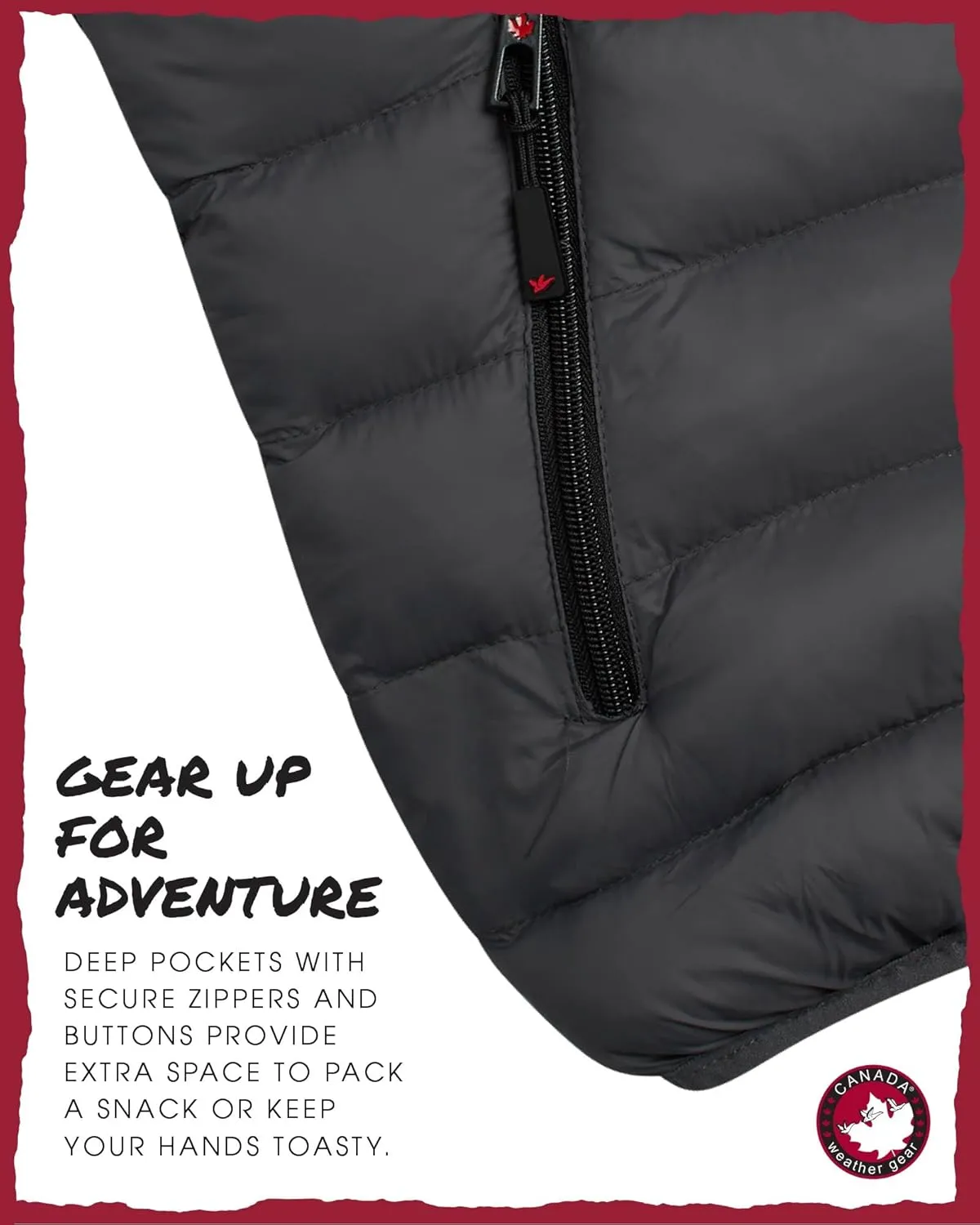 CANADA WEATHER GEAR Mens' Puffer Jacket - Lightweight Packable Bubble Coat, Water Resistant Outerwear Jackets for Men (M-XXL)