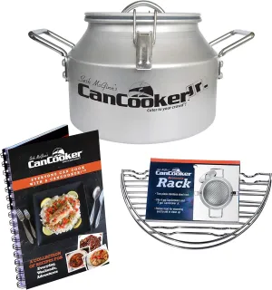 CanCooker Camping Cookware Jr. Kit | 2 Gallon Steam Cooker with Non-Stick Coating, Stainless Steel Cooking Rack & 100  Recipe Cookbook - Complete Outdoor Cooking System