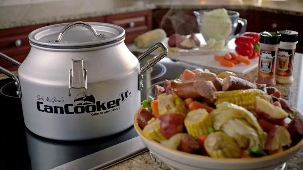 CanCooker Camping Cookware Jr. Kit | 2 Gallon Steam Cooker with Non-Stick Coating, Stainless Steel Cooking Rack & 100  Recipe Cookbook - Complete Outdoor Cooking System