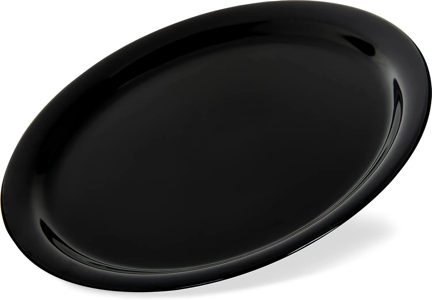Carlisle FoodService Products Kingline Reusable Plastic Plate Dinner Plate for Home and Restaurant, Melamine, 9 Inches, Black, (Pack of 48)