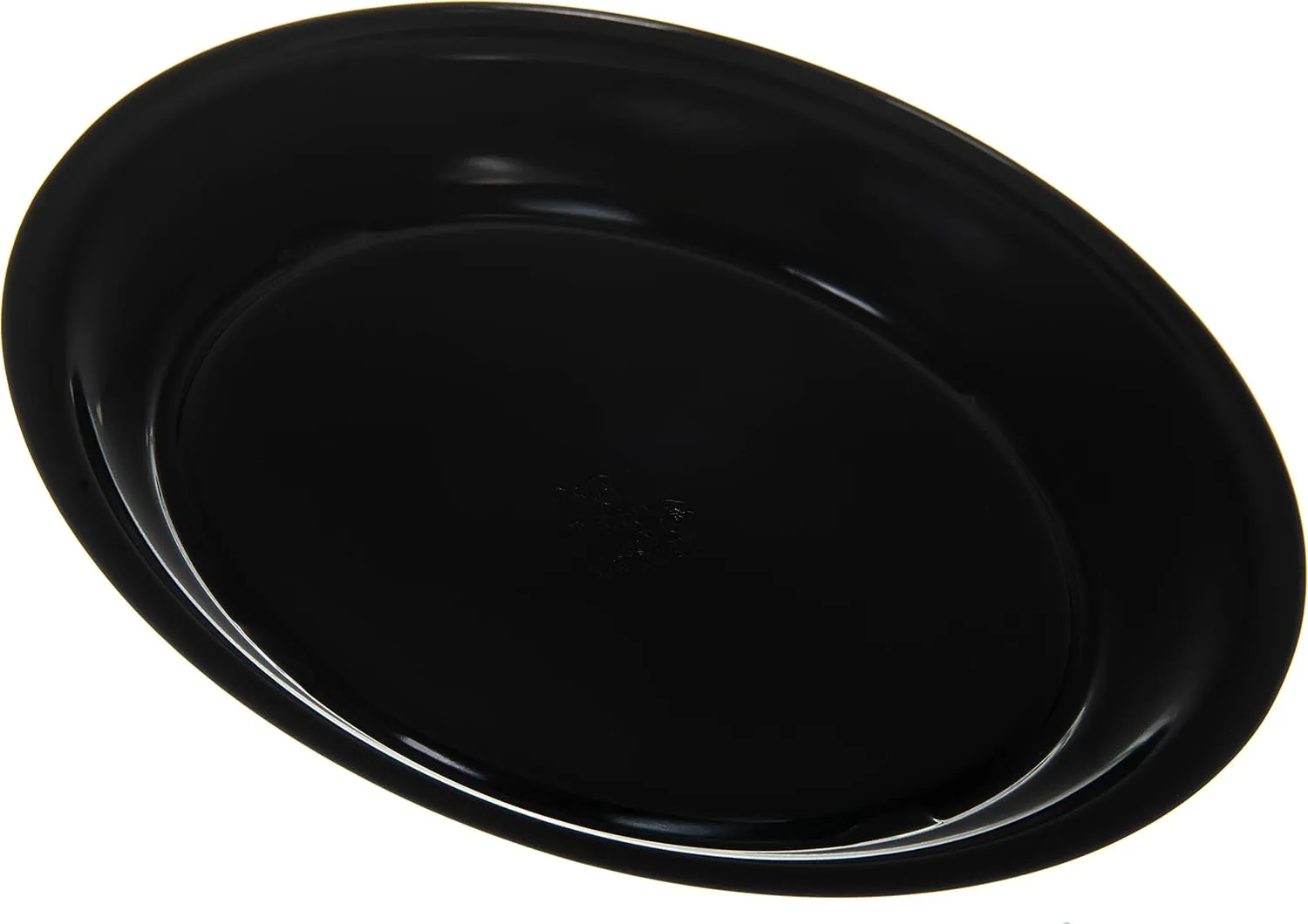 Carlisle FoodService Products Kingline Reusable Plastic Plate Dinner Plate for Home and Restaurant, Melamine, 9 Inches, Black, (Pack of 48)