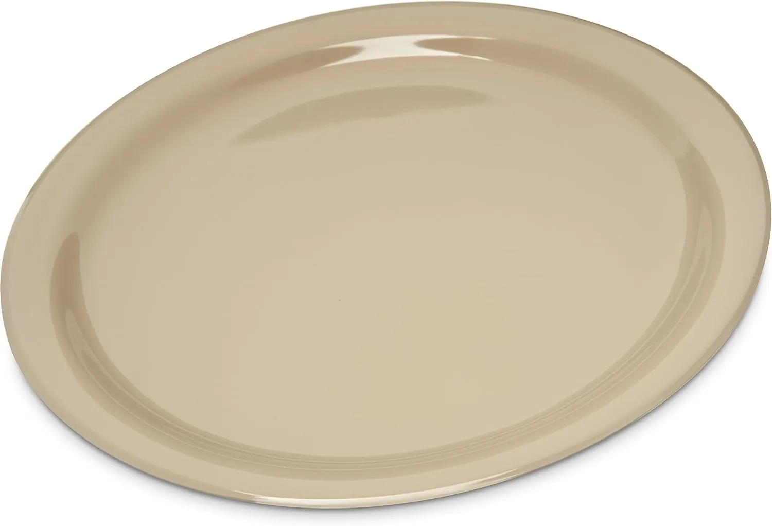 Carlisle FoodService Products Kingline Reusable Plastic Plate Dinner Plate for Home and Restaurant, Melamine, 9 Inches, Tan, (Pack of 48)