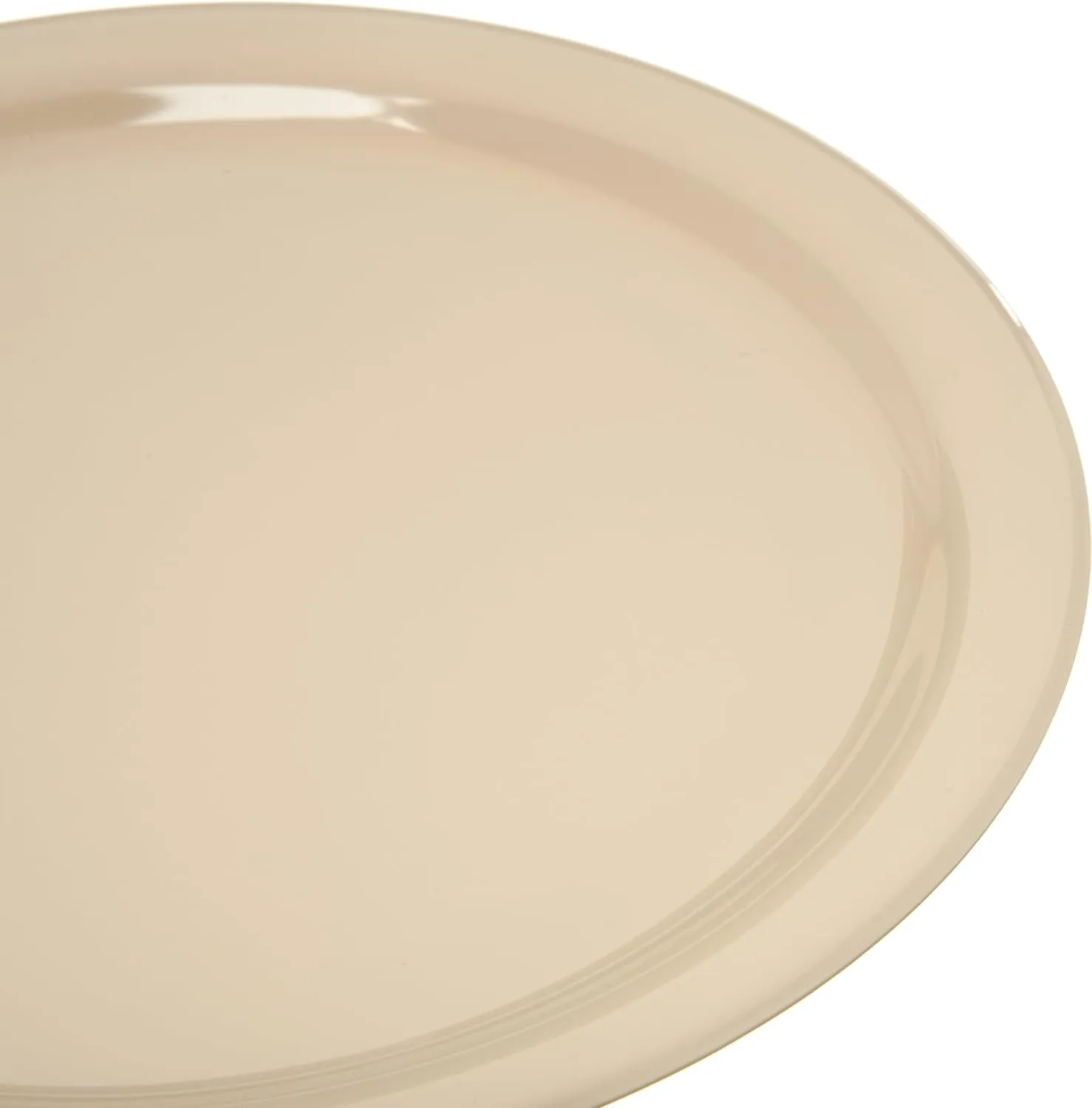 Carlisle FoodService Products Kingline Reusable Plastic Plate Dinner Plate for Home and Restaurant, Melamine, 9 Inches, Tan, (Pack of 48)