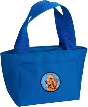 Caroline's Treasures LH9376BU-8808 Blue Bloodhound Lunch Bag Insulated Lunch Box Tote Bag for Women Adult Men, Reusable, Large, Multicolor