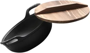Cast Iron Cooking Pot Non Coated Skillet for Outdoor Use Durable Easy to Clean Ergonomic Handles for Stews Braising Versatile Cookware for Campers
