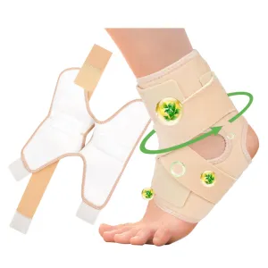 Castor Oil Pack Wrap For Foot Ankle Wrap Foot Wrap For Plantar Fasciitis Relief Foot Pain Relief,Adjustable Breathable Compression Ankle Support,Beige,Size M,Castor Oil Not Included,1 Per Pack