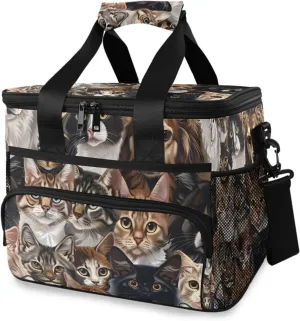Cats Dogs Cooler Bag Insulated Cooler Soft Sided Cooler 24 Can Portable Picnic Bag Large Leakproof Lunch Bag Box for Beach Grocery Camping Travel Car Men Women