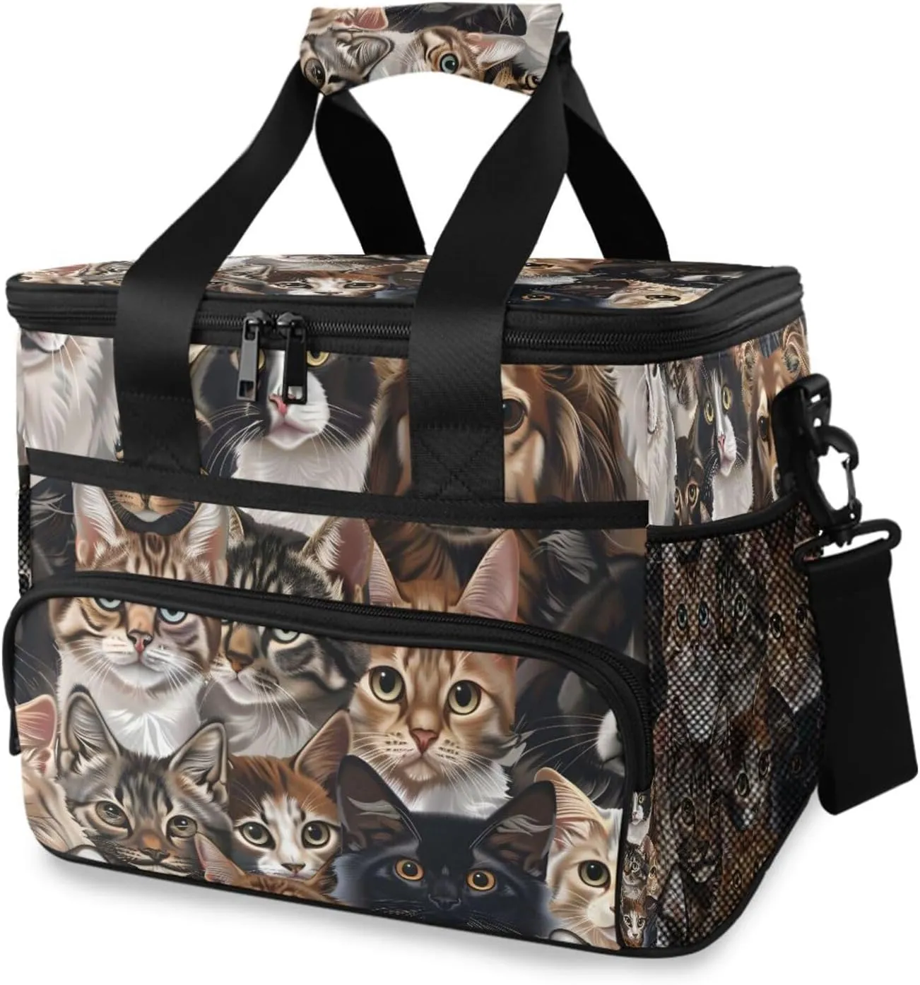 Cats Dogs Cooler Bag Insulated Cooler Soft Sided Cooler 24 Can Portable Picnic Bag Large Leakproof Lunch Bag Box for Beach Grocery Camping Travel Car Men Women