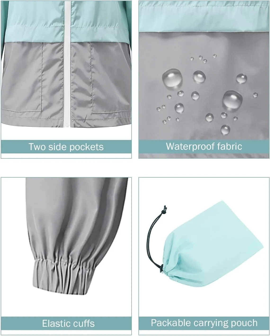 Century Star Plus Size Rain Jackets for Women Waterproof Windbreaker Jacket Women's Raincoats with Hood Lightweight Packable