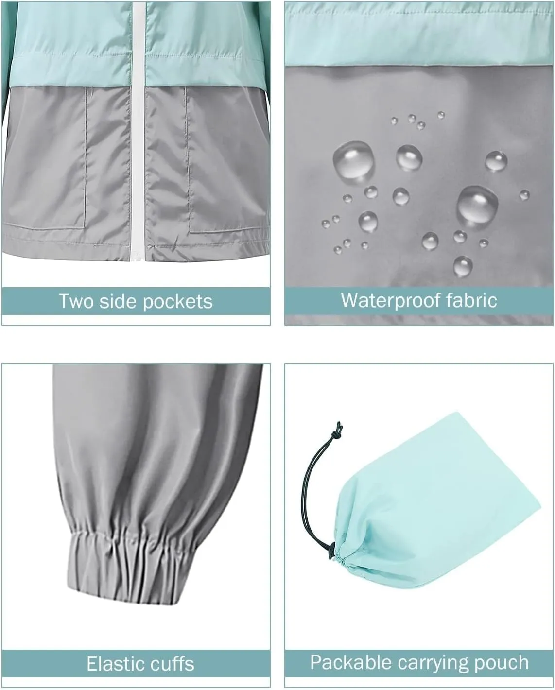 Century Star Plus Size Rain Jackets for Women Waterproof Windbreaker Jacket Women's Raincoats with Hood Lightweight Packable