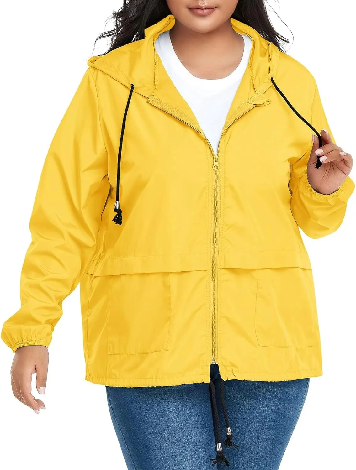 Century Star Plus Size Rain Jackets for Women Waterproof Windbreaker Jacket Women's Raincoats with Hood Lightweight Packable