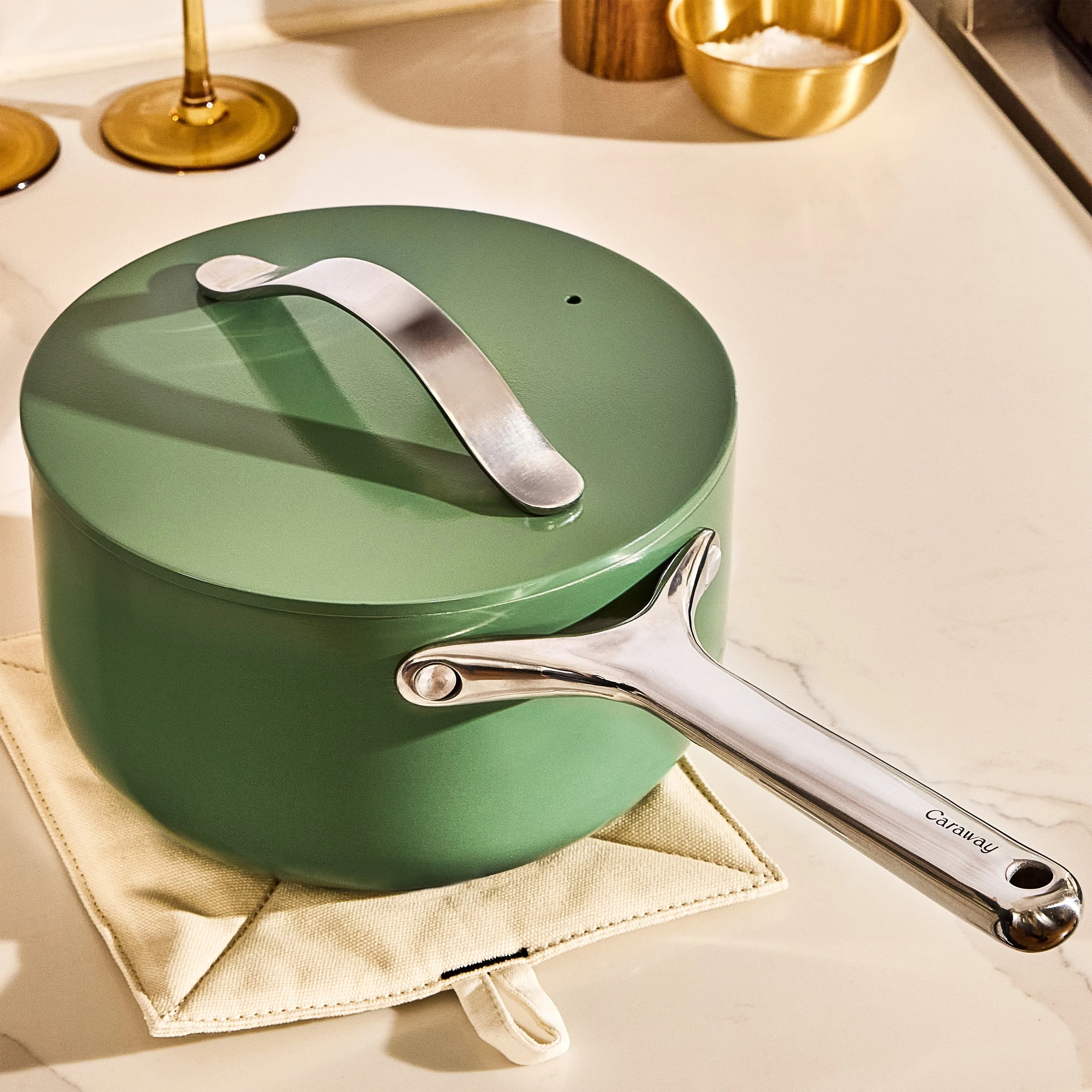 Ceramic Sauce Pan, 3 qt