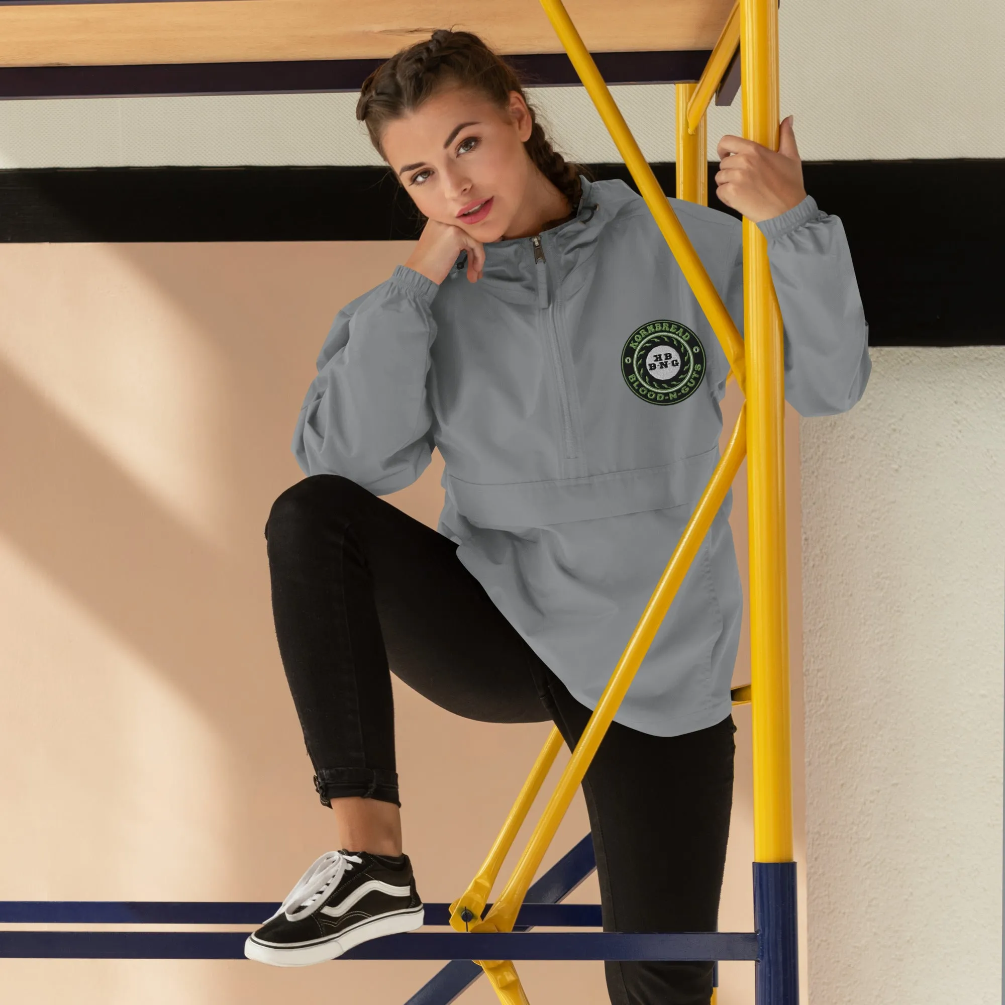 Champion KBBNG Embroidered Badge Packable Jacket (Enlarged Emblem)