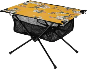 Cherry Blossoms Pattern Portable Folding Camping Table, Compact Lightweight Beach Table with Carrying Bag for Outdoor Picnics, BBQs, Camp