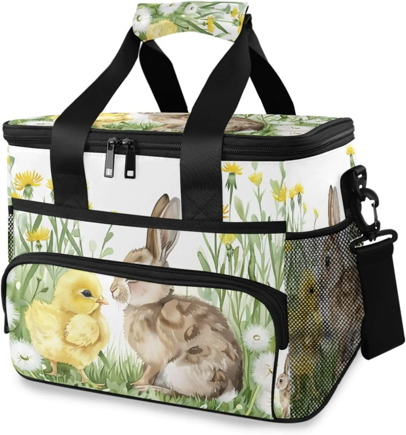 Chicken Bunny Farmhouse Cooler Bag Insulated Cooler Soft Sided Cooler 24 Can Portable Picnic Bag Large Leakproof Lunch Bag Box for Beach Grocery Camping Travel Car Men Women