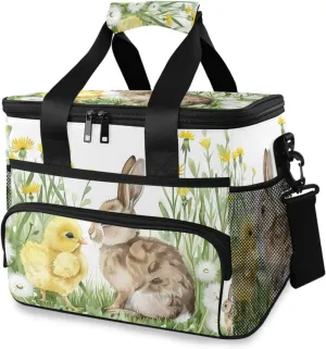Chicken Bunny Farmhouse Cooler Bag Insulated Cooler Soft Sided Cooler 24 Can Portable Picnic Bag Large Leakproof Lunch Bag Box for Beach Grocery Camping Travel Car Men Women