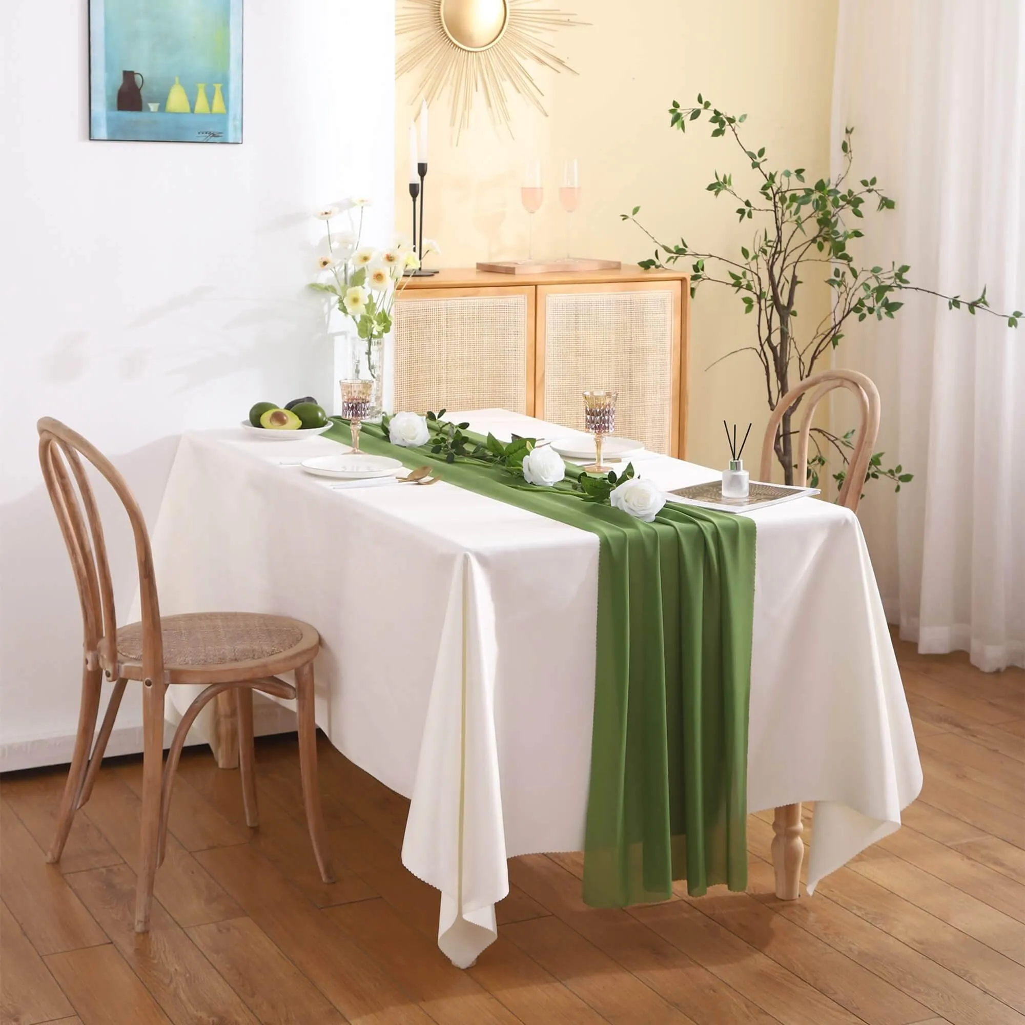 Chiffon Table Runner - Solid Color Wedding Decor