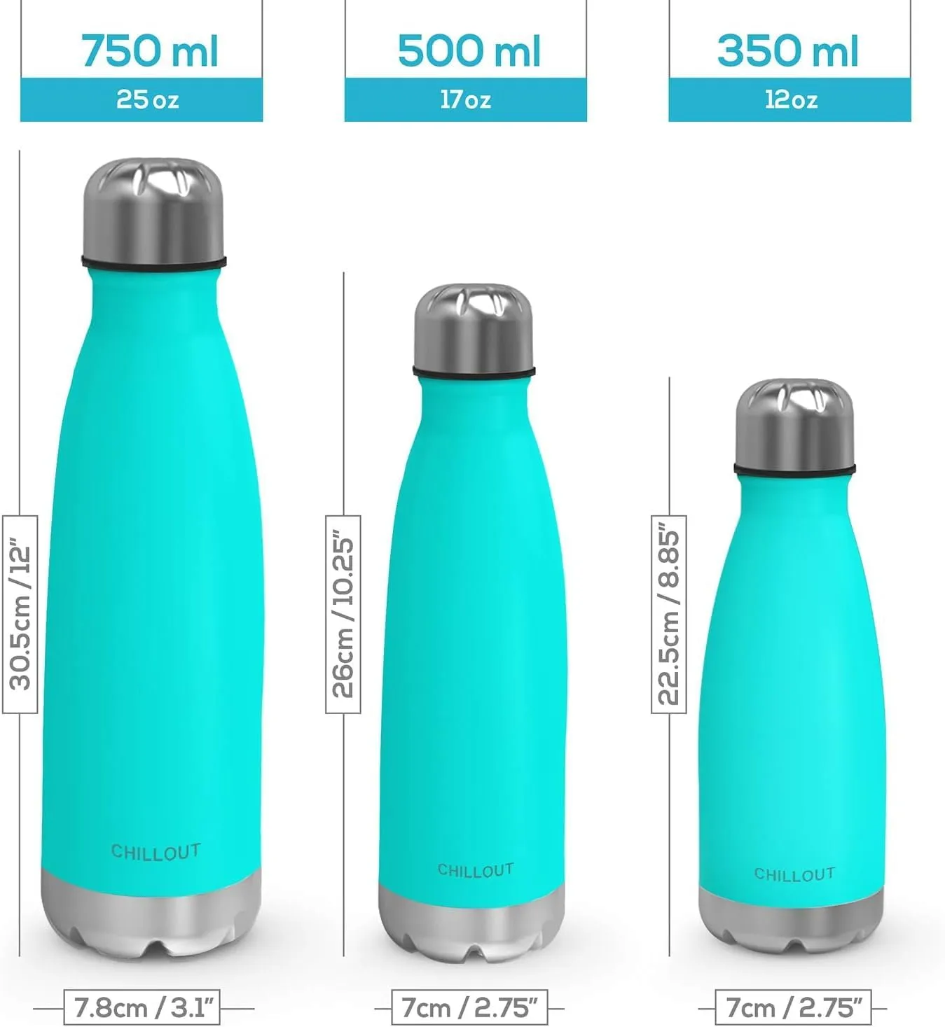 CHILLOUT LIFE Stainless Steel 2 Pack Water Bottle for Kids School: 12 oz Double Wall Insulated Cola Bottle Shape for Cold and Warm Drinks, 2 Set (UV Rainbow - Star Night Sky)