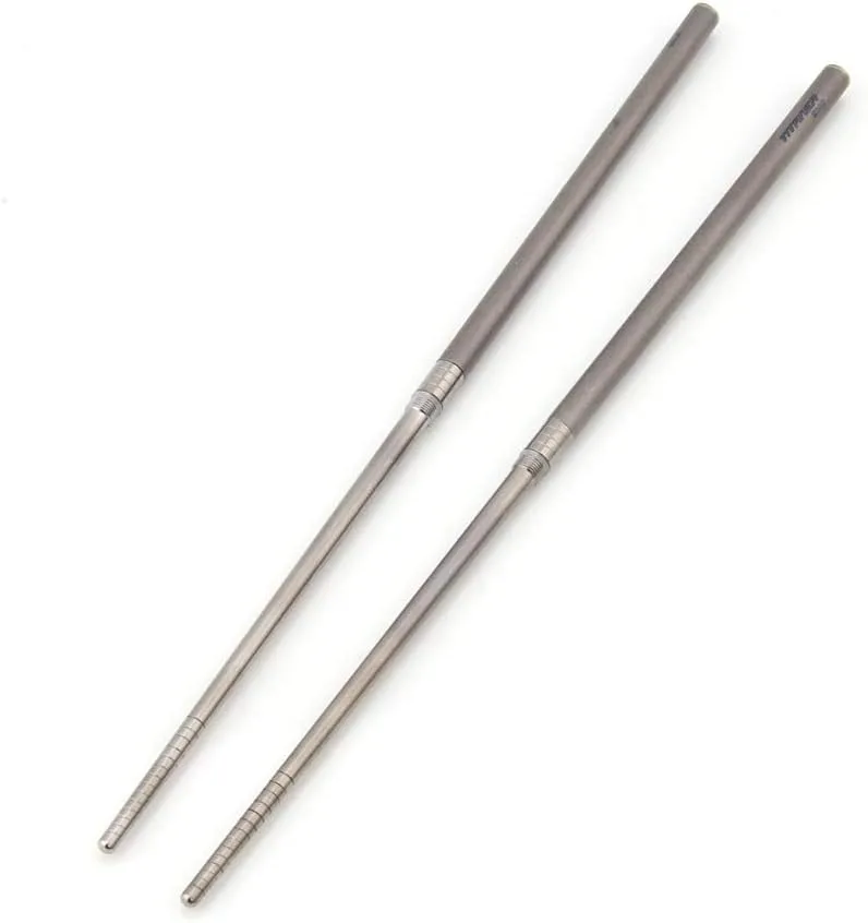 Chopsticks, Foldable Portable Titanium Chopsticks with Carry Bag, Tableware for Outdoor Camping Picnic (Grey)