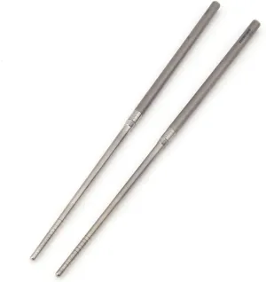 Chopsticks, Foldable Portable Titanium Chopsticks with Carry Bag, Tableware for Outdoor Camping Picnic (Grey)