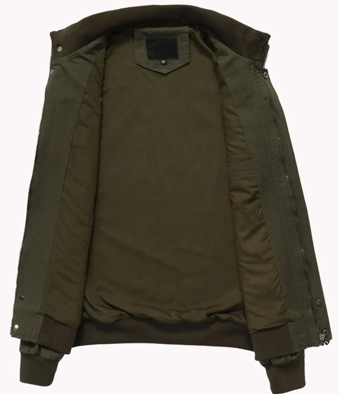 chouyatou Men's Casual Stand Collar Zip-Up Lightweight Bomber Jacket Windbreaker