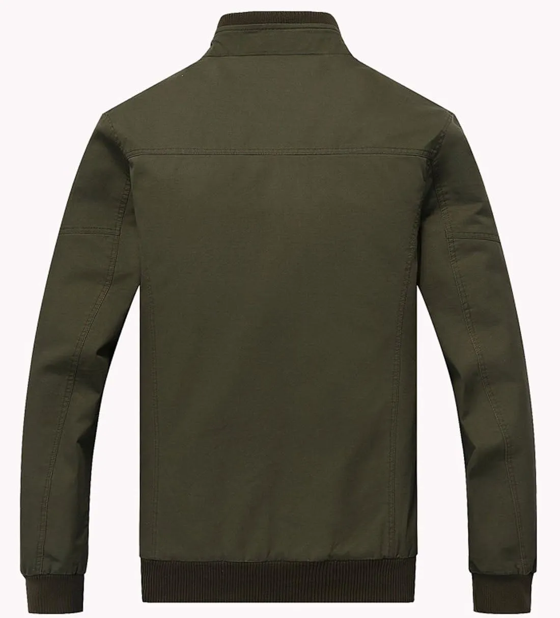 chouyatou Men's Casual Stand Collar Zip-Up Lightweight Bomber Jacket Windbreaker