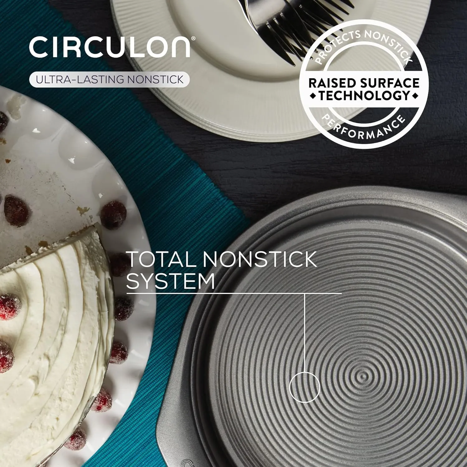 Circulon Momentum 23cm Springform Cake Tins for Baking - Non Stick Round 9 Inch Cake Tin, Grey Carbon Steel, Dishwasher Safe Bakeware