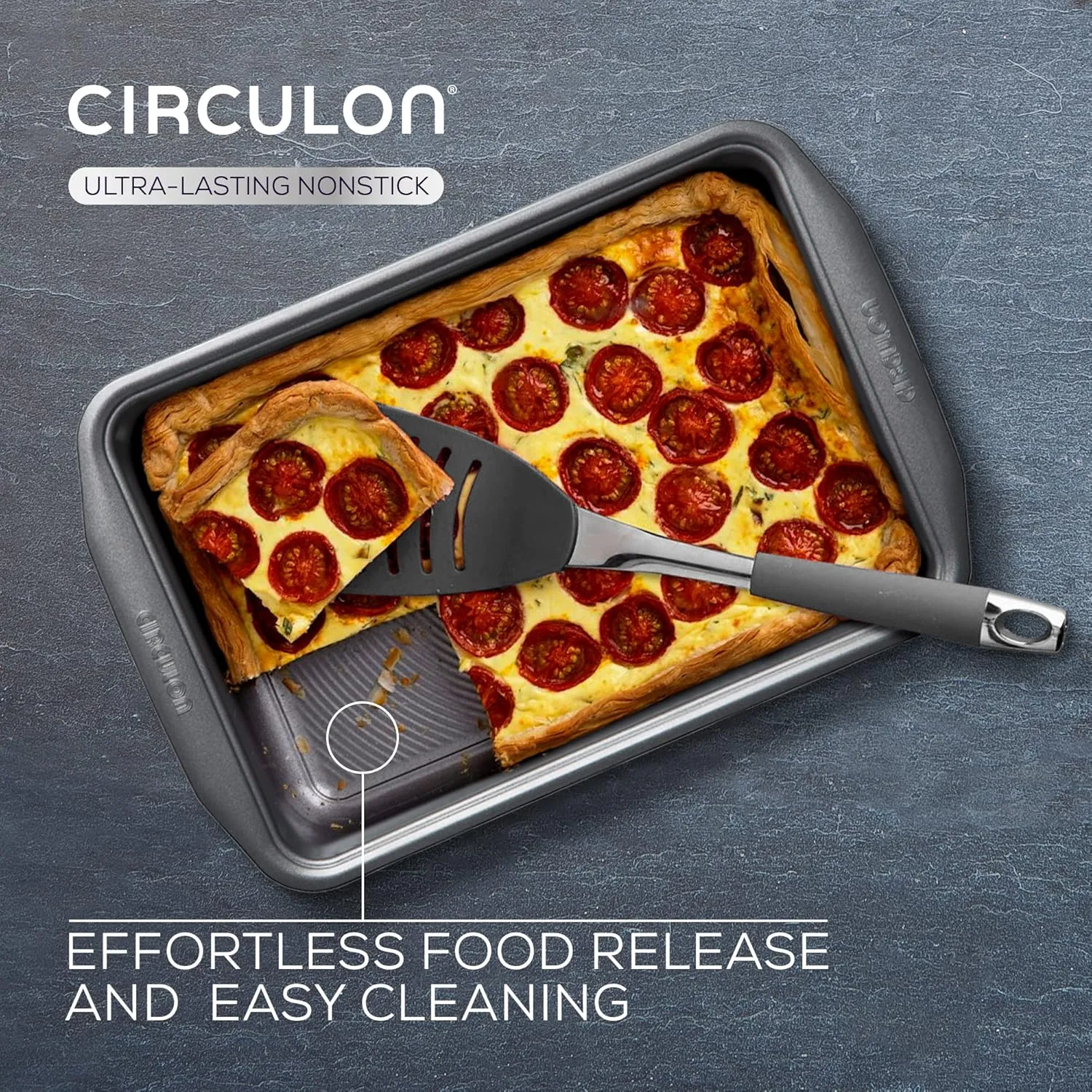 Circulon Momentum 23cm Springform Cake Tins for Baking - Non Stick Round 9 Inch Cake Tin, Grey Carbon Steel, Dishwasher Safe Bakeware