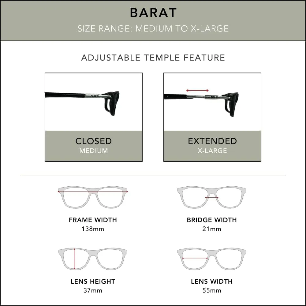 Clic Magnetic Reading Glasses for Men or Women, Soft Foldable Band, Computer Readers, Barat (S-XL)