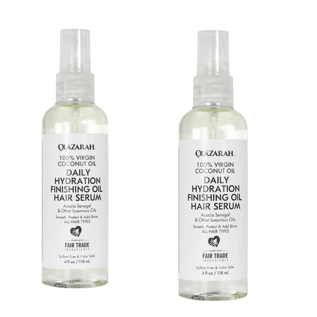 Coconut Oil Daily Hydration Hair Serum - Nourish, Repair, and Shine | Lightweight, Non-Greasy Formula | Natural Hair Care Treatment, (Lot of 2)