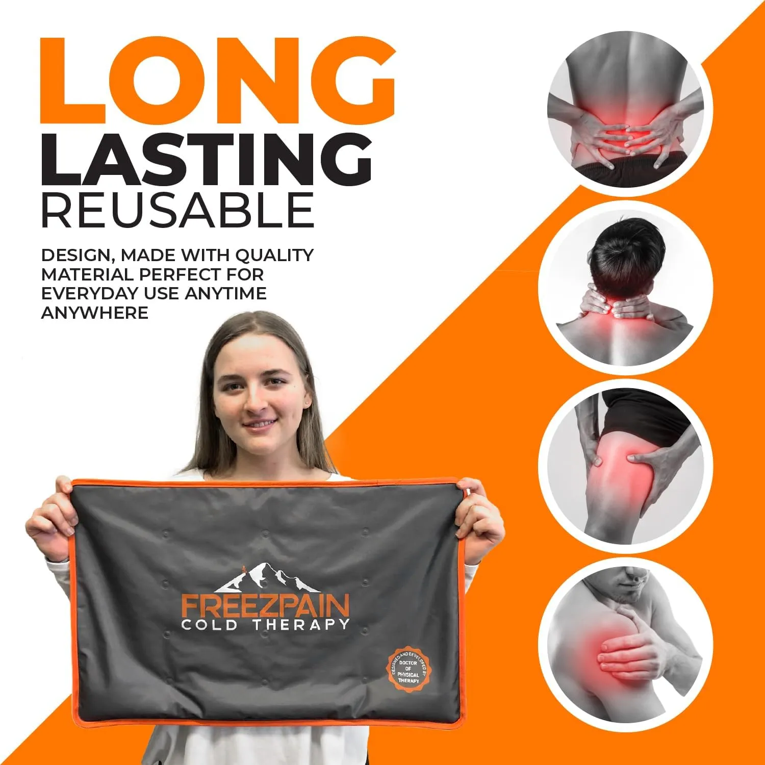 Cold Therapy Gel Pack for Pain Relief, Muscle Soreness, Swelling, and Post Surgery -(Extra Large)- 14.9" x 23.6"