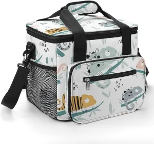 Colored Chameleons Branch 22.5L Insulated Camping Coolers Bag Large Leakproof Ice Chest for Beach Travel Picnic