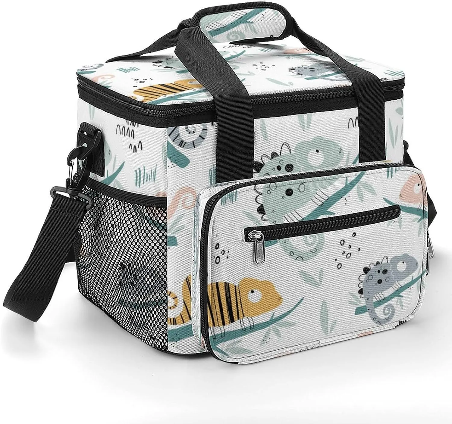 Colored Chameleons Branch 22.5L Insulated Camping Coolers Bag Large Leakproof Ice Chest for Beach Travel Picnic