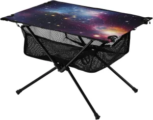 Colorful Space Star Portable Folding Camping Table, Compact Lightweight Beach Table with Carrying Bag for Outdoor Picnics, BBQs, Camp