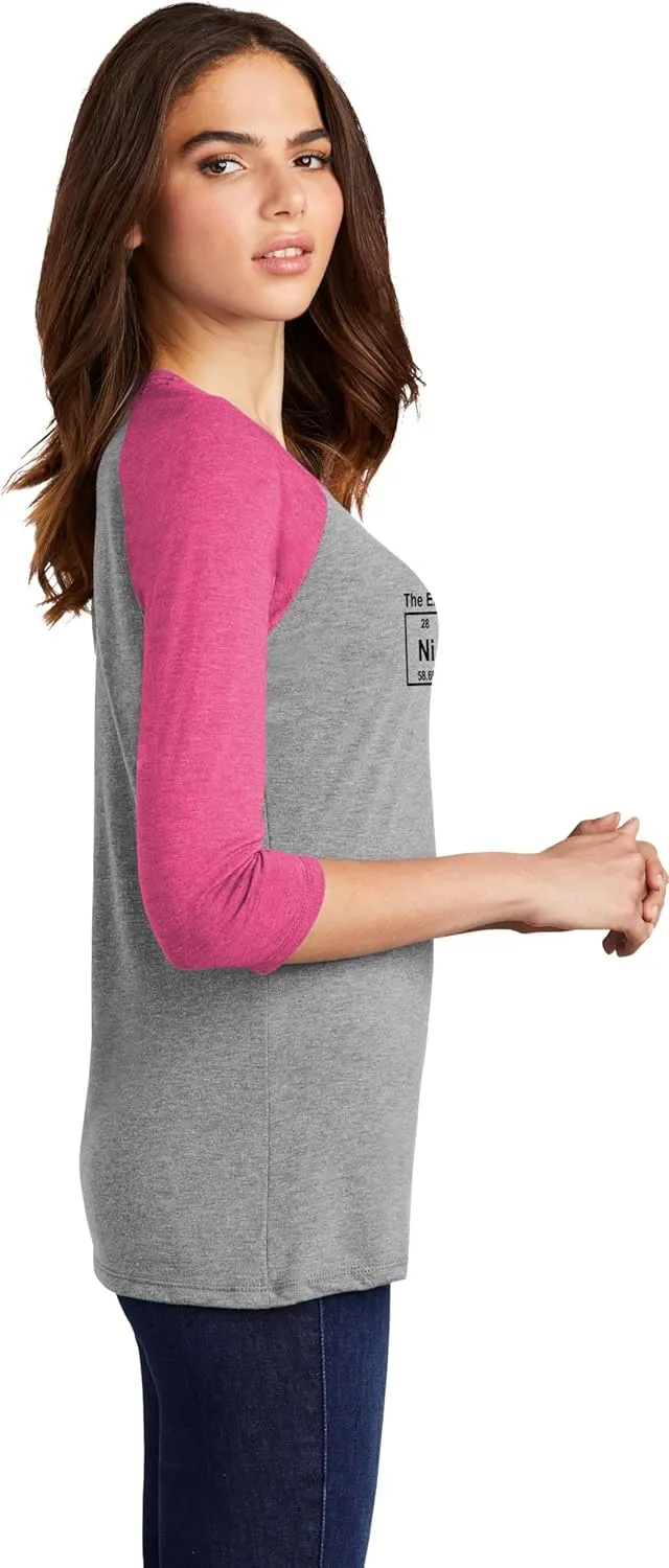 Comical Shirt Ladies Ninja Periodic Table The Elements of Stealth 3/4 Raglan