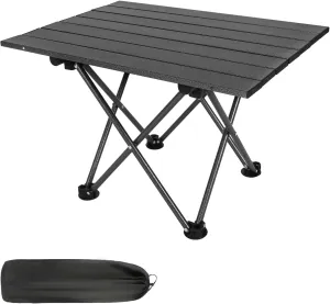 Compact Camping Folding Side Black Table, Portable Aluminum Lightweight Camp Table with Carrying Bag for Camping, Outdoor Cooking, Picnic, Beach, Hiking, Travel, BBQ, and Boat