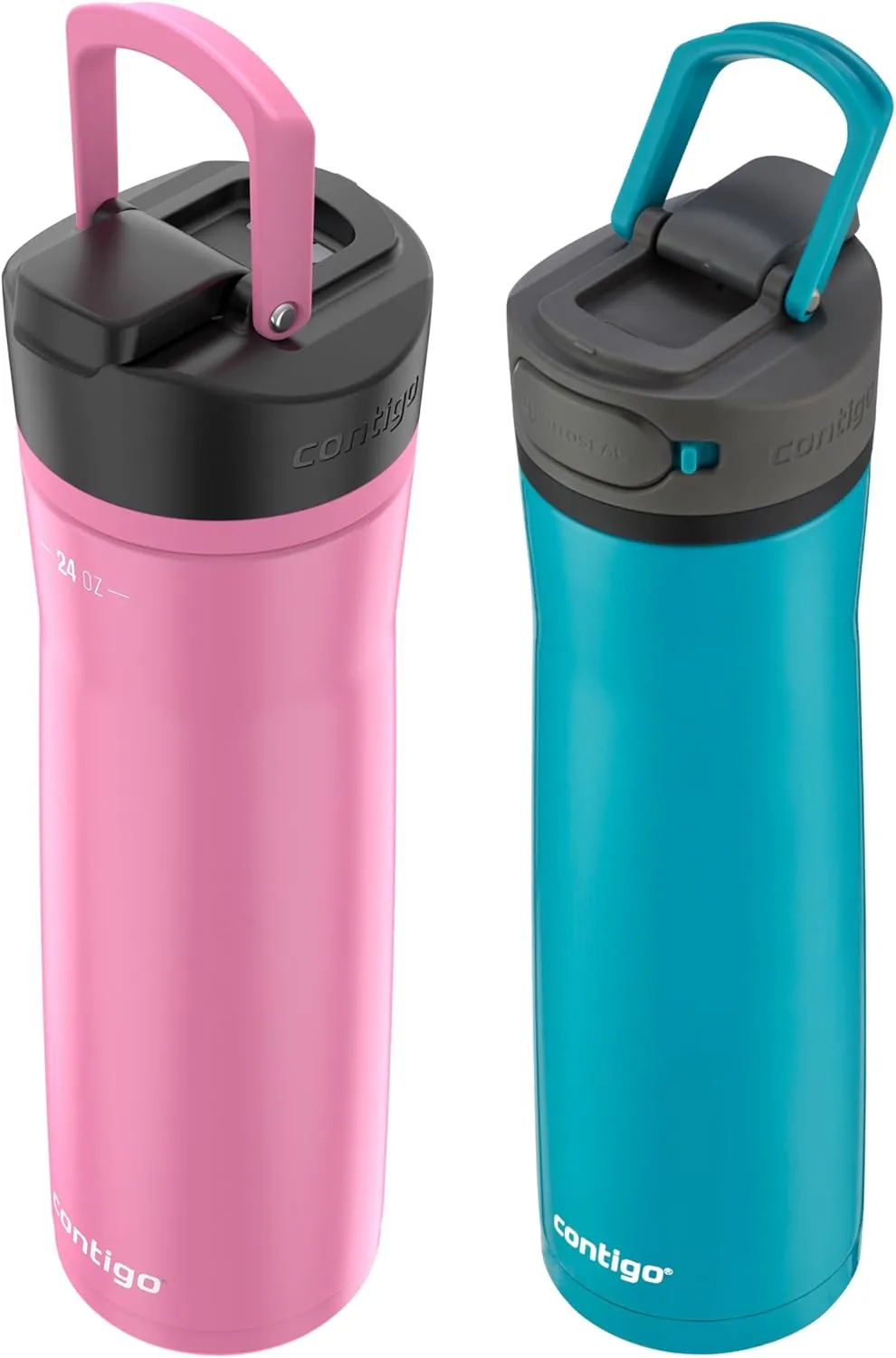 Contigo Cortland Chill 2.0, Stainless Steel Water Bottle with AUTOSEAL Lid, 24 oz, Juniper and Azalea, 2-Pack