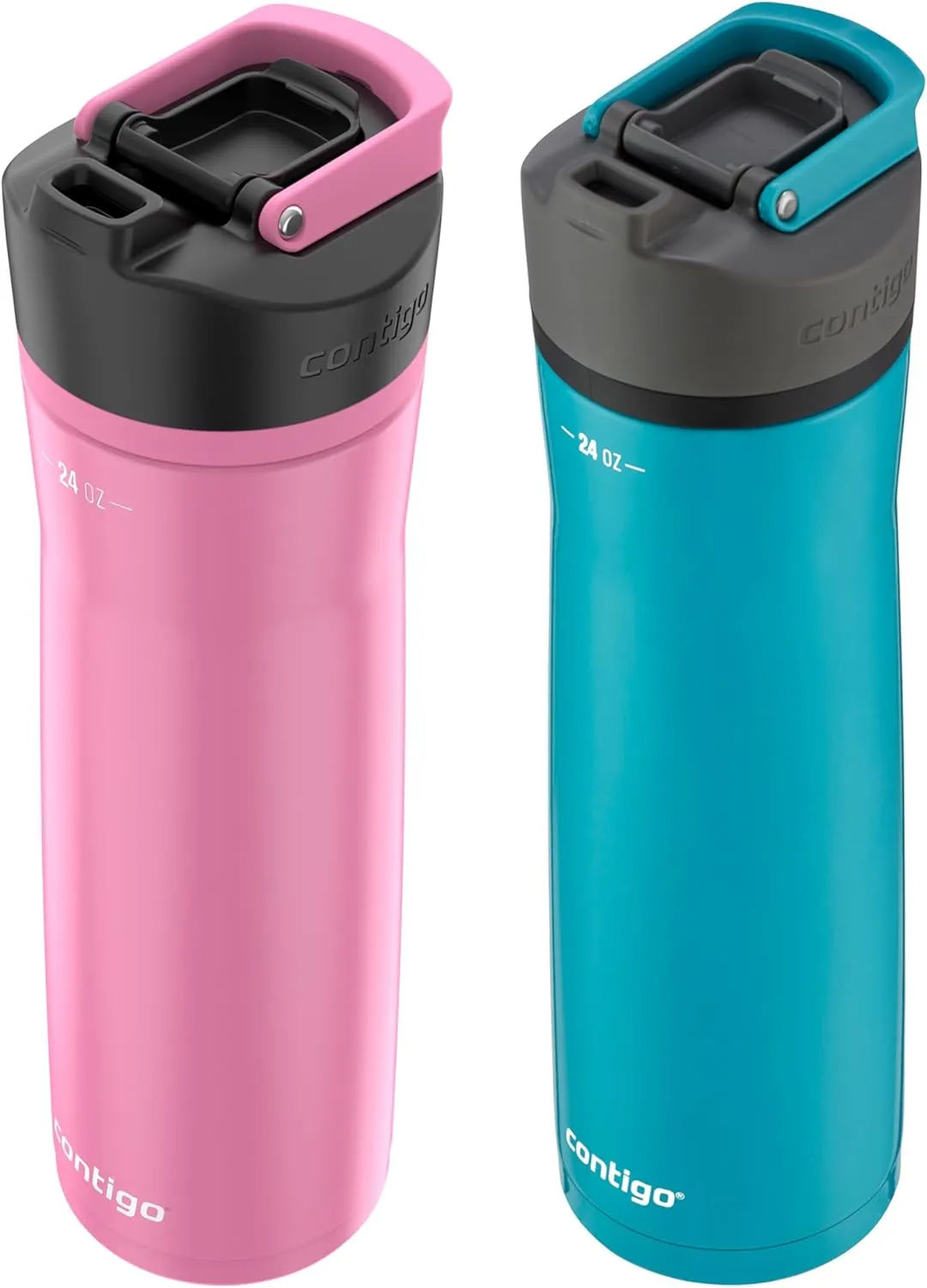 Contigo Cortland Chill 2.0, Stainless Steel Water Bottle with AUTOSEAL Lid, 24 oz, Juniper and Azalea, 2-Pack